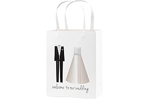 Crisky 25-Pack Wedding Welcome Favor Bags for Guests (10"x8"x4")