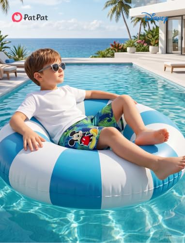 Image of Disney Stitch Spiderman Star Wars Cars Toy Story Mickey Boy Swim Trunks UPF50+Swim Shorts Compression Liner & Quick-Dry 6M-9Y