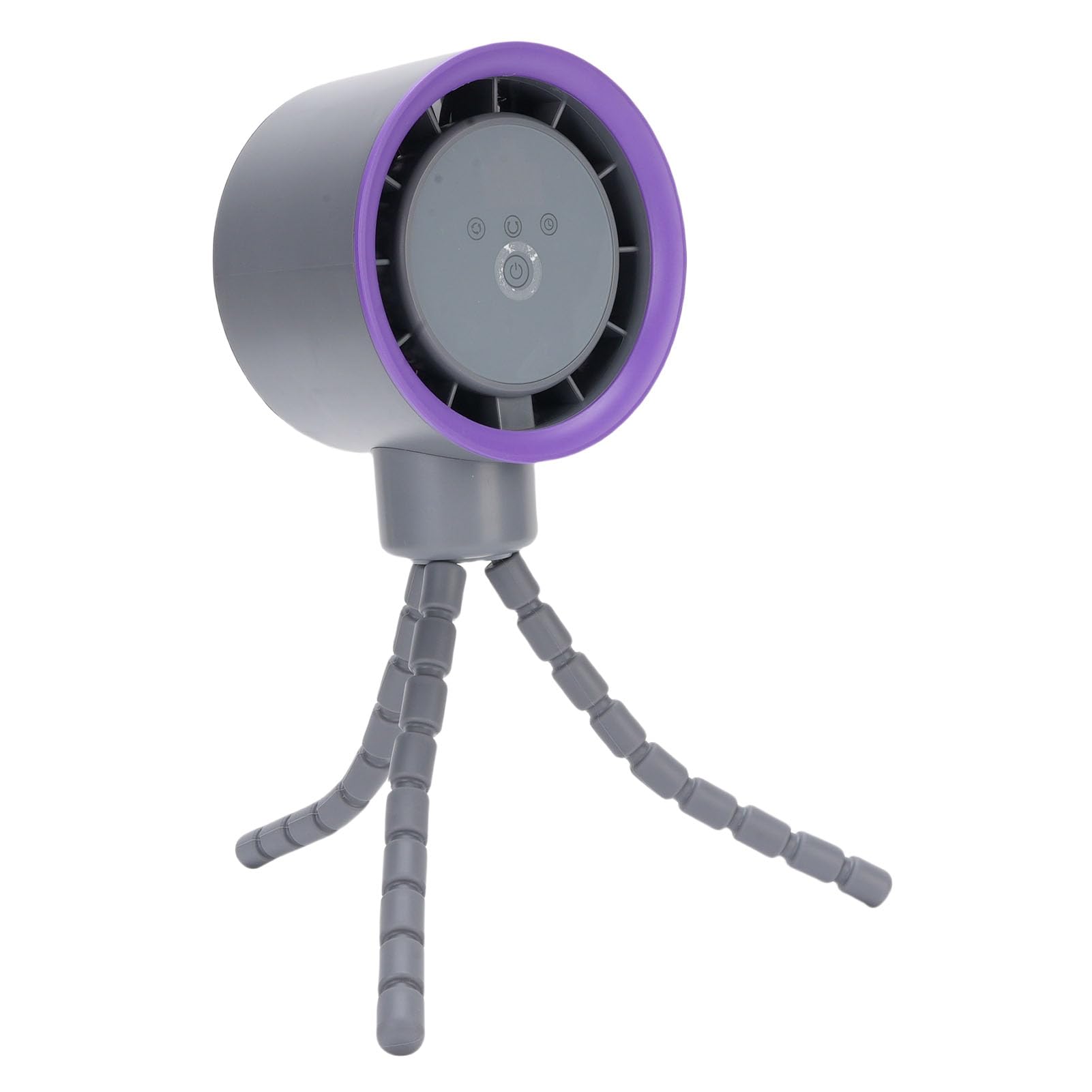 Mini Ventilador para Cochecito USB Recargable con Oscilación de 360 ​​​​grados y Pantalla Digital - Material: Plástico (GREY)