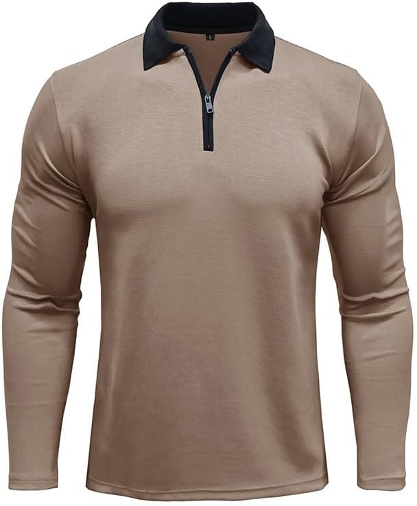 Men's Polyester Business Tops Fashion Lapel CasualSlim Fit Shirt Long Sleeves Splicing Versatile