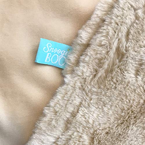 Image of HappyCare Tex SNOOGIE Boo Ultra-Soft Baby Faux Fur Hooded Towel, Khaki
