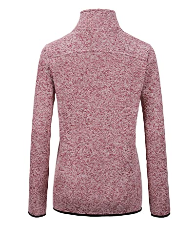Image of Dolcevida Women's Long Sleeve Sweater Fleece Zip Up Speckled Jacket with Pockets