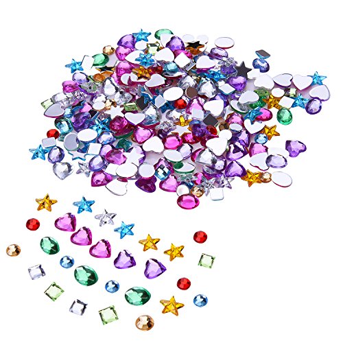 Outus 500 Pieces 5 to 8 mm Acrylic Craft Jewels Gems Gemstone Embellishments, Assorted Colors