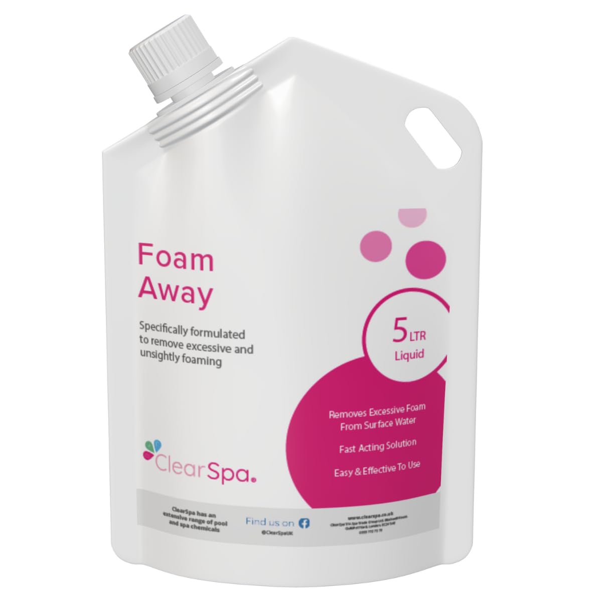 ClearSpa Foam Away, No Foam 5L - Hot Tubs, Swimming Pools and Spas Supress Foam
