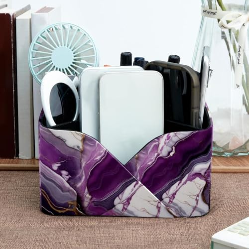 Organiseur papeterie marbre violet aux finitions soignées - 7