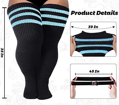 Image of LOUSGUTA Plus Size Thigh High Socks for Thick Thighs- Extra Long Womens Cable Knitted Over Knee High Leg Warmer