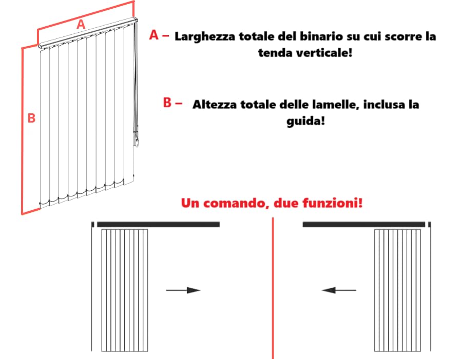 tende verticali - lamelle oscuranti per postazioni di lavoro in ufficio e per la casa - Tende da camera - Tende da cucina - 190x250 cm - Grigio chiaro