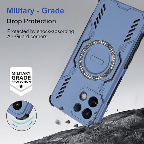 Image of Zapcase Back Case Cover for Oppo K13 5G | Magnetic Case with Built-in Metal Ring | Supports MagSafe Charger, Wallet & Car Mount | Shockproof Hybrid PC + TPU | Blue