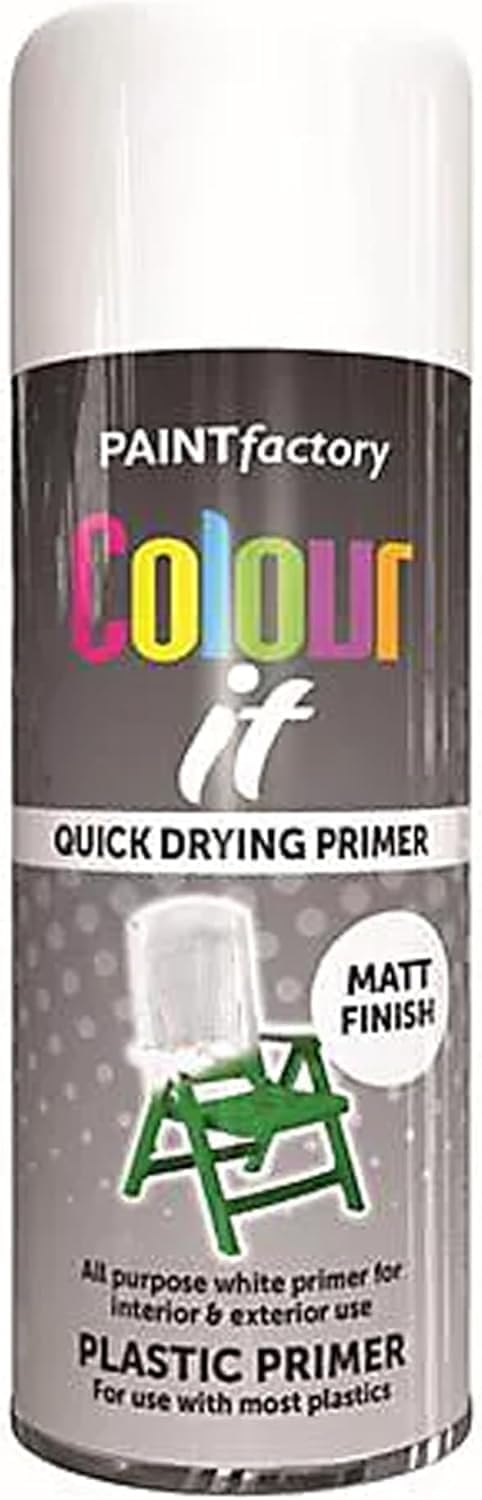Uhr Urban Home Range White Plastic Primer Colour It Quick Drying Paint, Multi-Surface, Matt Finish, Easy Application, Durable Rust-Resistant, Ideal For Doors, Gates, Railings, Furniture And Diy Projects, 400Ml (Pack Of 1)