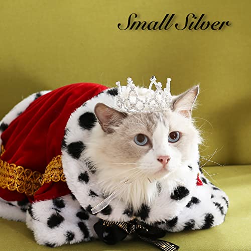 Lovelyshop Pet Series Silver Plated Royal Rhinestone Pearl Full Round Dog/Cat Crown For Rolyal Family Costume Hair Accessories-Medium Size #TOP2