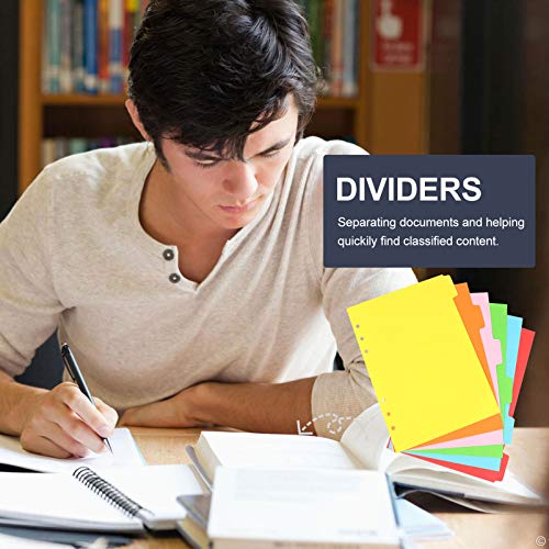 Divisores de fichário de papel NUOBESTY, 18 peças, divisórias inseríveis A5, divisórias de fichário