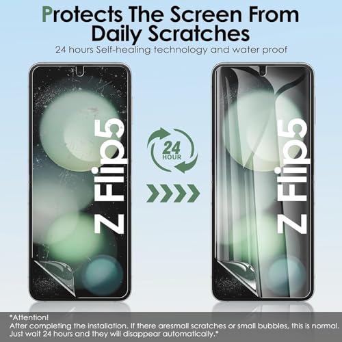 Image of SHILD - 4-in-1 HD Clear Screen Protector Set for Samsung Galaxy Z Flip 5 - Front, Back, Inner Screen & Hinge Protection - Ultra Thin, Scratch Resistant, Case Friendly, Bubble-Free Application