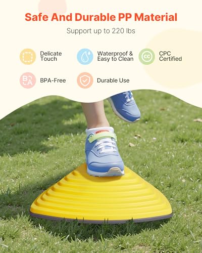 Image of VEVOR Balance Stepping Stones for Kids, 12 PCS, Up to 220 lbs, Non-Slip Toddlers Sensory Stepping Stones, Obstacle Course Coordination Game Toys Indoor or Outdoor Play for Children Aged 3 4 5 6 7 8+
