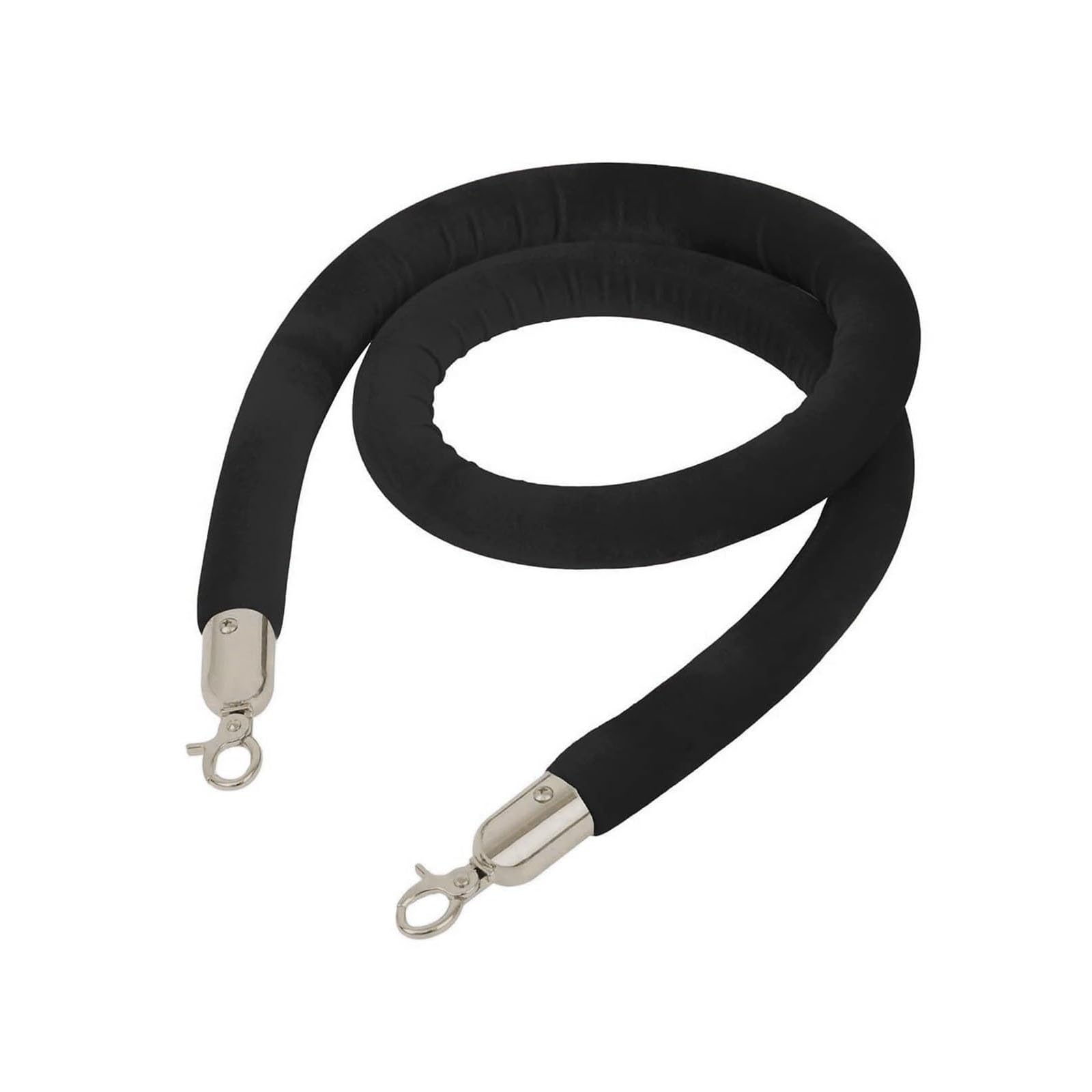 Barrier Rope, Stanchion Velvet Rope Barriers,Barrier Ropes for Crowd Control with Polished Snaps(Black a,3.4m/11ft)