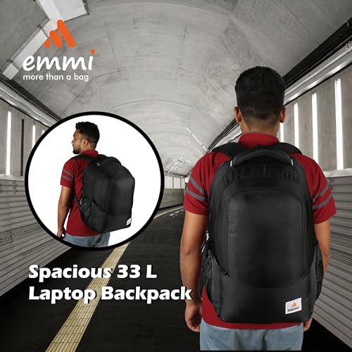 Image of Emmi Aspire Casual Backpack 33 L | Weekend Travel Bag For Men and Women | Carry On Bag For College and School Students | Water Repellent | 18 Months Warranty