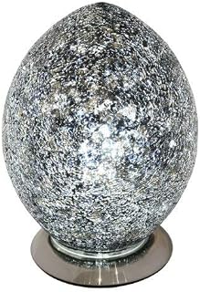 Mosaic Egg Lamp, Glass, Black, Medium