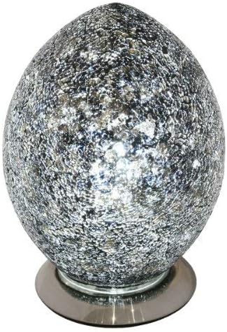 Mosaic Egg Lamp, Glass, Black, Medium