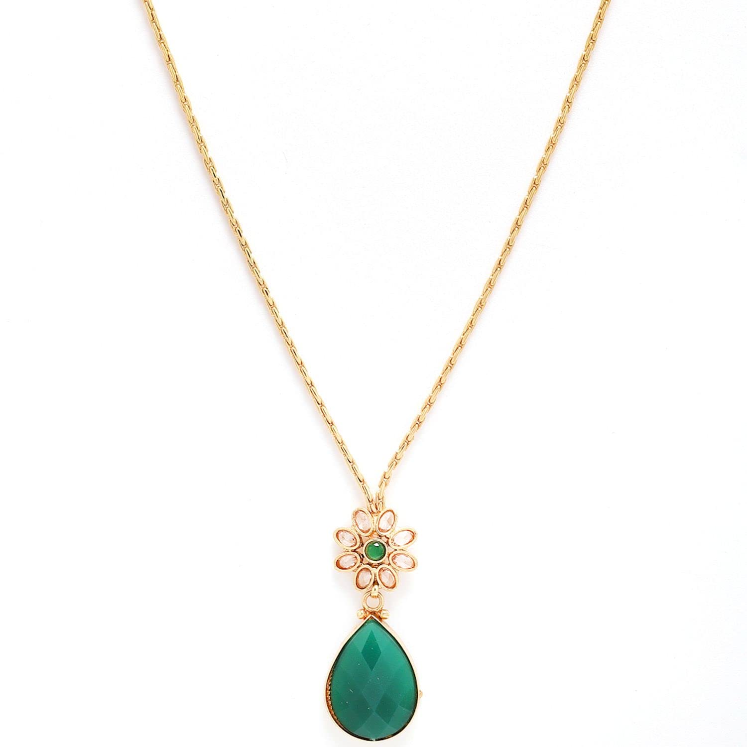 Gold-Plated Teardrop Long Necklace