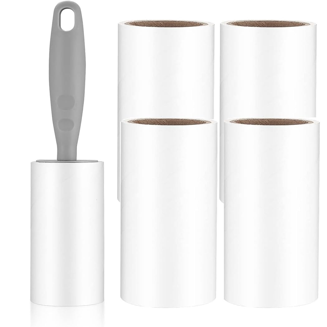 MRTURK REVHQ Lint Rollers for Pet Hair, 280 Sheets Extra Sticky Lint Roller, Lint Remover Rollers Refills Sticky for Pet Hair, Couch, Clothes, Furniture, Carpet - 1 Handle + 4 Refills