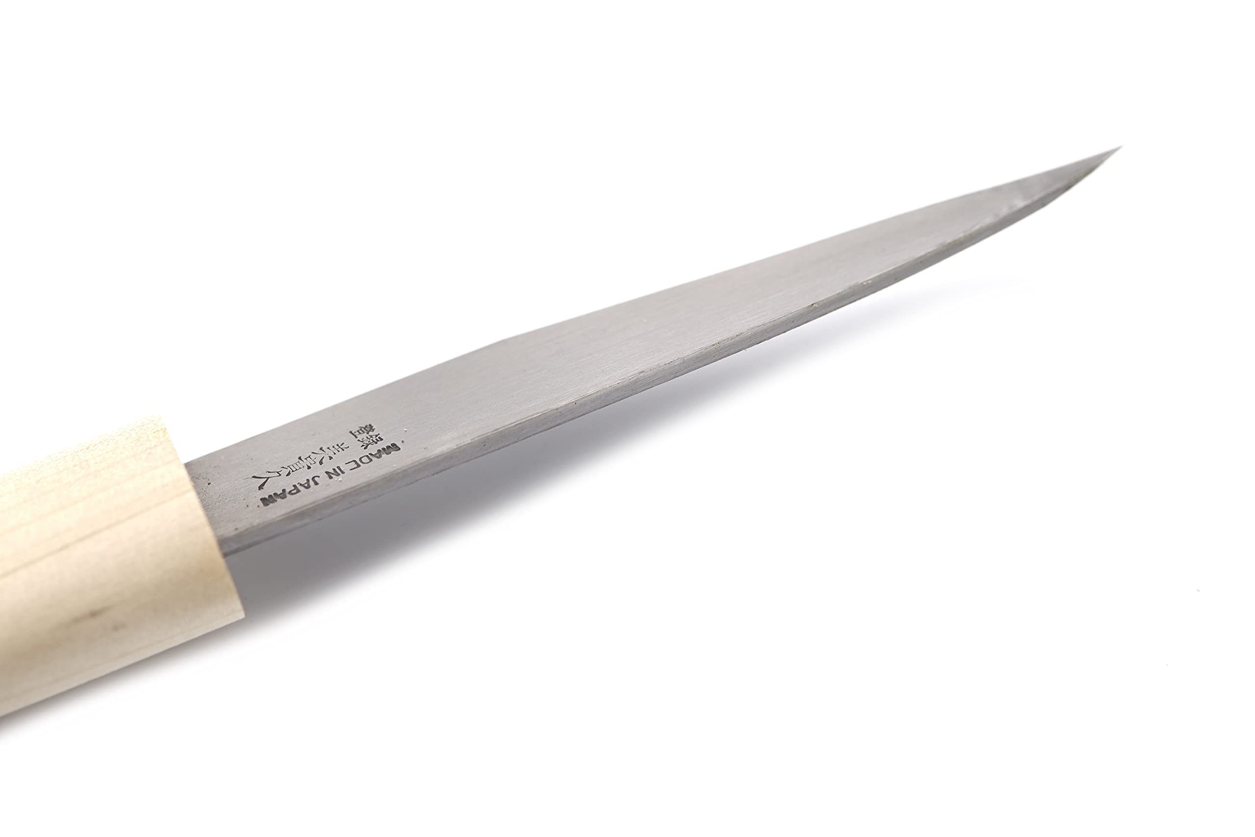 Couteau Artsianal Japonais Kiridashi Greffoir Bouture Lame Courbe Carbone - Forgé à la Main au Japon (Polie)