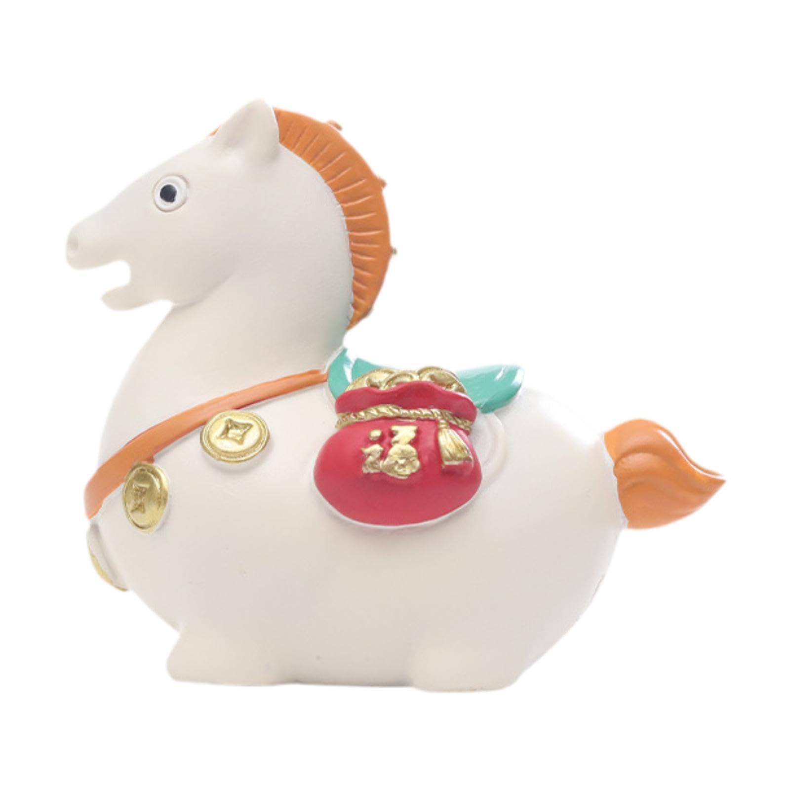 Ornement de bureau cheval blanc statue résine pour meuble salon vide