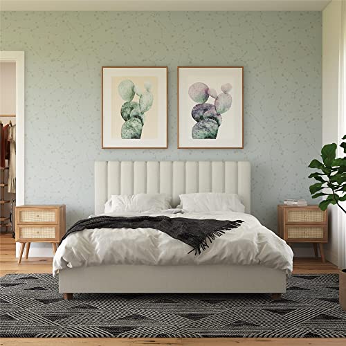 Novogratz 4190439N Brittany Upholstered Bed, Queen, Gray