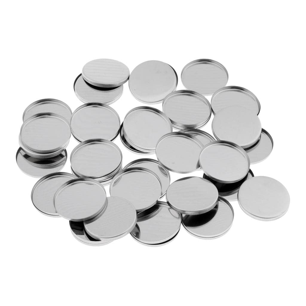 ATORSE® Lot 50Pcs Empty Round Metal Tin DIY Palette Press Pans for Eyeshadow Blusher Lipstick Organizer Magnetic Palettes, Diameter 36Mm-image-2