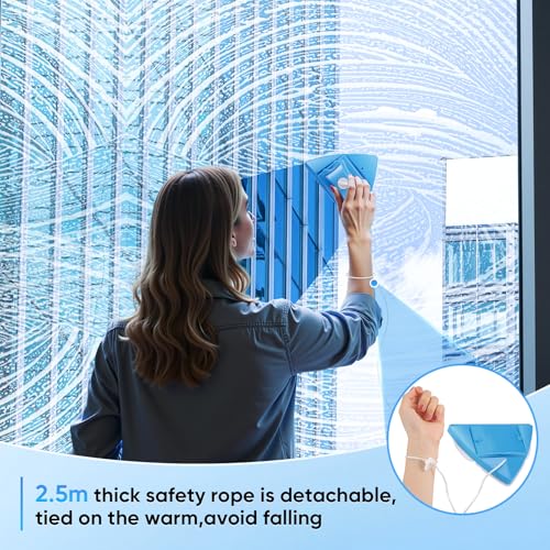 Ovshnrr Limpiador de Cristal de Doble Cara Limpiador de Ventana magnético 5 Archivos Cepillo de Limpieza Ajustable para con Grosor de 4-30 mm - imagen 4