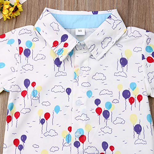 image for VISGOGO Toddler Baby Boy Flamingo Short Sleeve Button Down Shirt & Cas