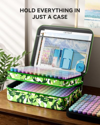 Image of ARTDOT 420 Slots Storage Container for Diamond Painting Kits for Adults,Portable Diamond Painting Storage Box with Accessories and Tools