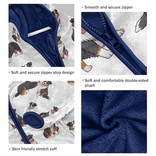 CHIFIGNO Cartoon Dogs Boys Polar Fleece Lined Winter Jackets, Boys Fleece Jacket with Hooded 3T3