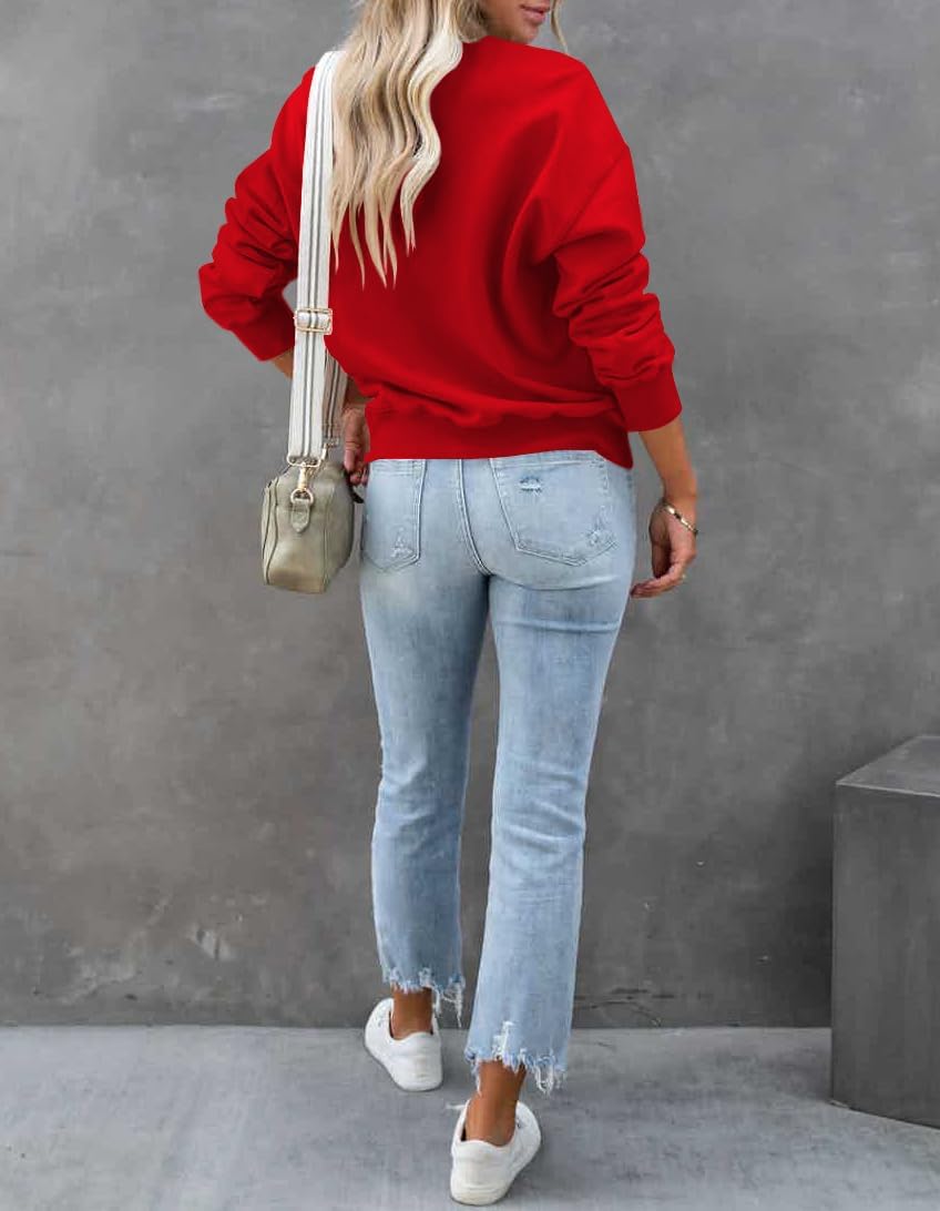 Dressmine Womens Quarter Zip Pullover Casual Long Sleeve Shirts Half Zip Sweatshirt 2025 Trendy Winter Clothes - Image 5