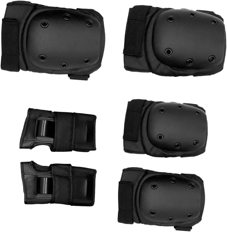 Premium Black Skate Scooter Cycling Sports Knee Elbow Wrist ive Pads Gear Guard Set for Adults and Kids, Weight Multi Sports Gear Set - L