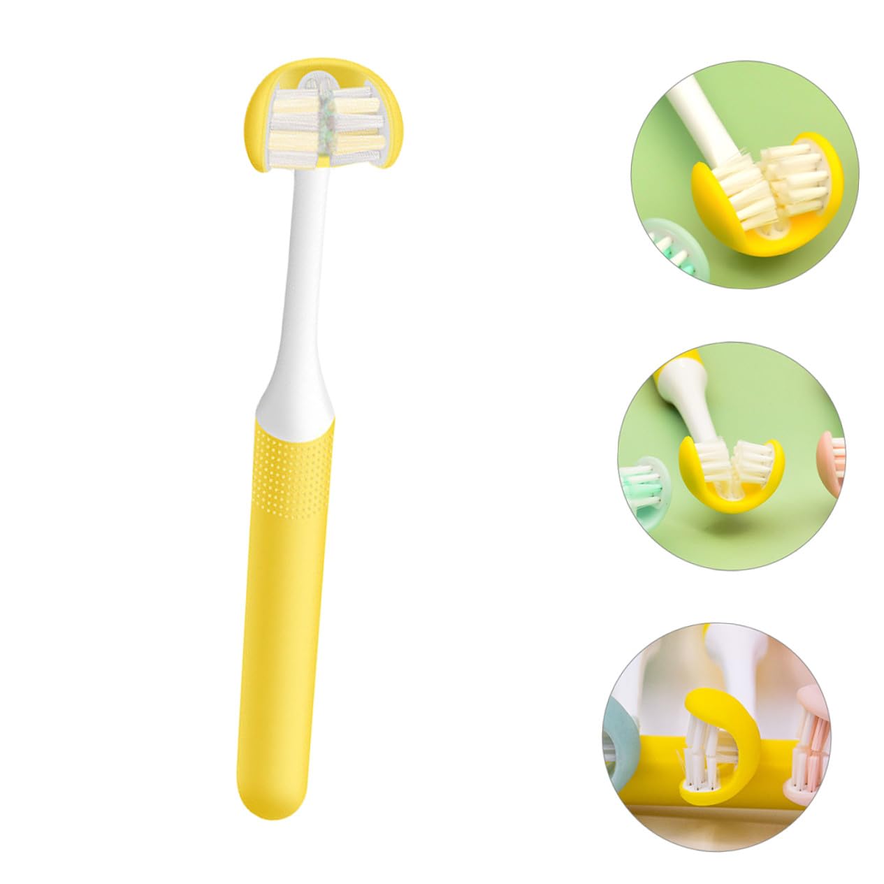 Spazzolino per Adulti 3 Lati Teste Avvolgenti U-shape in Pp Leggero e Portatile per Pulizia Orale Completa e Cura dei Denti Setole Morbide