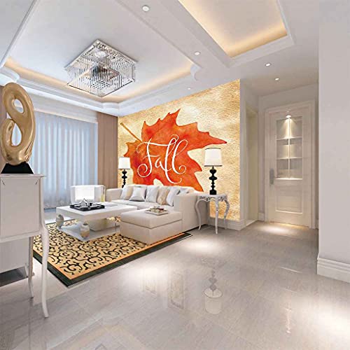 Papier Peint Toile 3D Feuille D'Érable Rouge pour Rénover un Mur Abîmé - 5