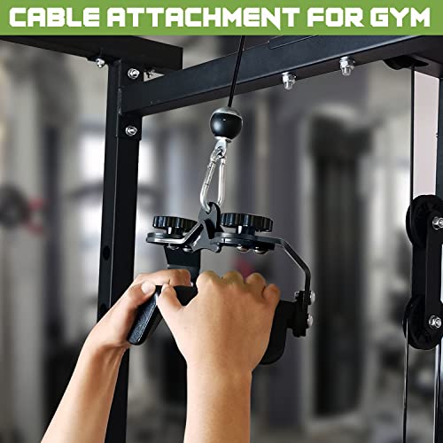 Image of Adjustable Lat Pull down Bar, Cable Machine Attachments for Gym, Home Gym Fitness T-bar Row Pulldown Attachments, Lat Pull Down Machine Wide Grip Neutral Grip Handle