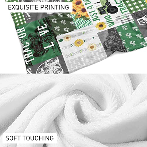 Domgoge Just a Boy Who Loves Tractors Blanket Green Tractor Throw Blankets for Boys Kids Farm Truck Warm Lightweight Flannel Fleece All Season Couch Sofa - Image 4
