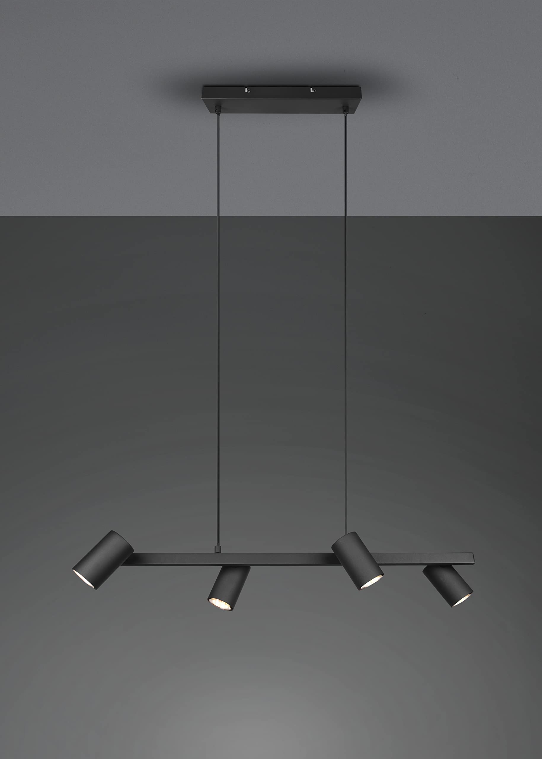 Trio Leuchten Pendelleuchte Marley 302400432, Metall Schwarz matt, exkl. 4x GU10