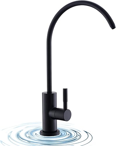 WEWE Grifo de agua potable negro mate sin espacio de aire grifo filtrado de acero inoxidable para fregadero de cocina sistema de ósmosis inversa 4