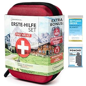 URBAN MEDICAL Premium Erste Hilfe Set aus Deutschland in DIN 13167 | Gratis Regenponcho + Rettungsdecke | Verbandskasten…