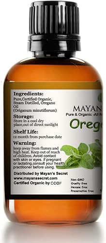 Miniatura 2 de Mayan's Secret Aceite esencial de orégano orgánico certificado por USDA (100% puro y natural, sin diluir) enorme botella de 1 onza, perfecto para