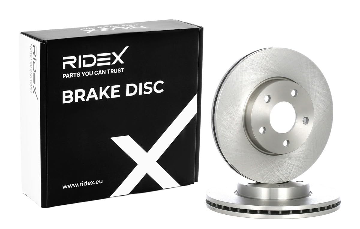 RIDEX 82B0105 2x Disco freno Anteriore senza viti/bulloni Compatibilità con FORD Fiesta Mk5 Hatchback JH1, JD1, JH3, JD3