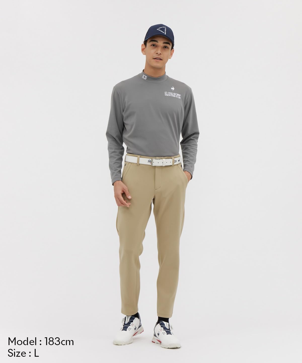 le coq sportif(ルコックスポルティフ) ゴルフパンツロングパンツ ニット素材 ストレッチ 吸汗 無地 シンプル ゴルフ