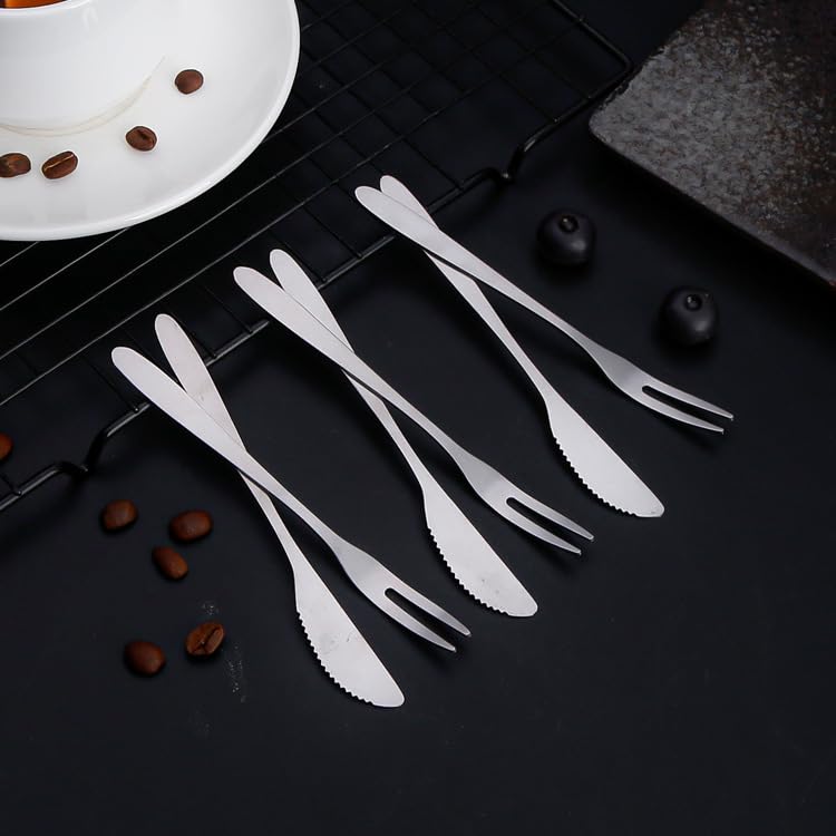 ONUIFIKE Silverware Set, 5/20/30/40/50/60pcs Hotel Stainless Steel Cutlery Set - 2-Prong Fruit & Dessert Forks, Home Cutlery Flatware Set(40 Pieces)