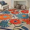 Nourison aloha indooroutdoor multicolor 53 x 75 area rug easy cleaning non shedding bed room living room dining room kitchen 5×7  urban country home decor