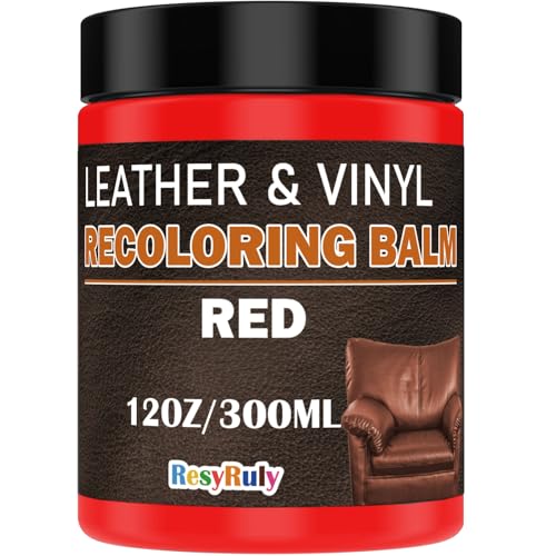 Leather Stains and Dye Liquid Red Recoloring Balm Dashboard Fabric Sneaker Shoes Boots Jacket Bag Purse Vinyl Acrylic Paint Boat Car Seats Wood Furniture Couch...