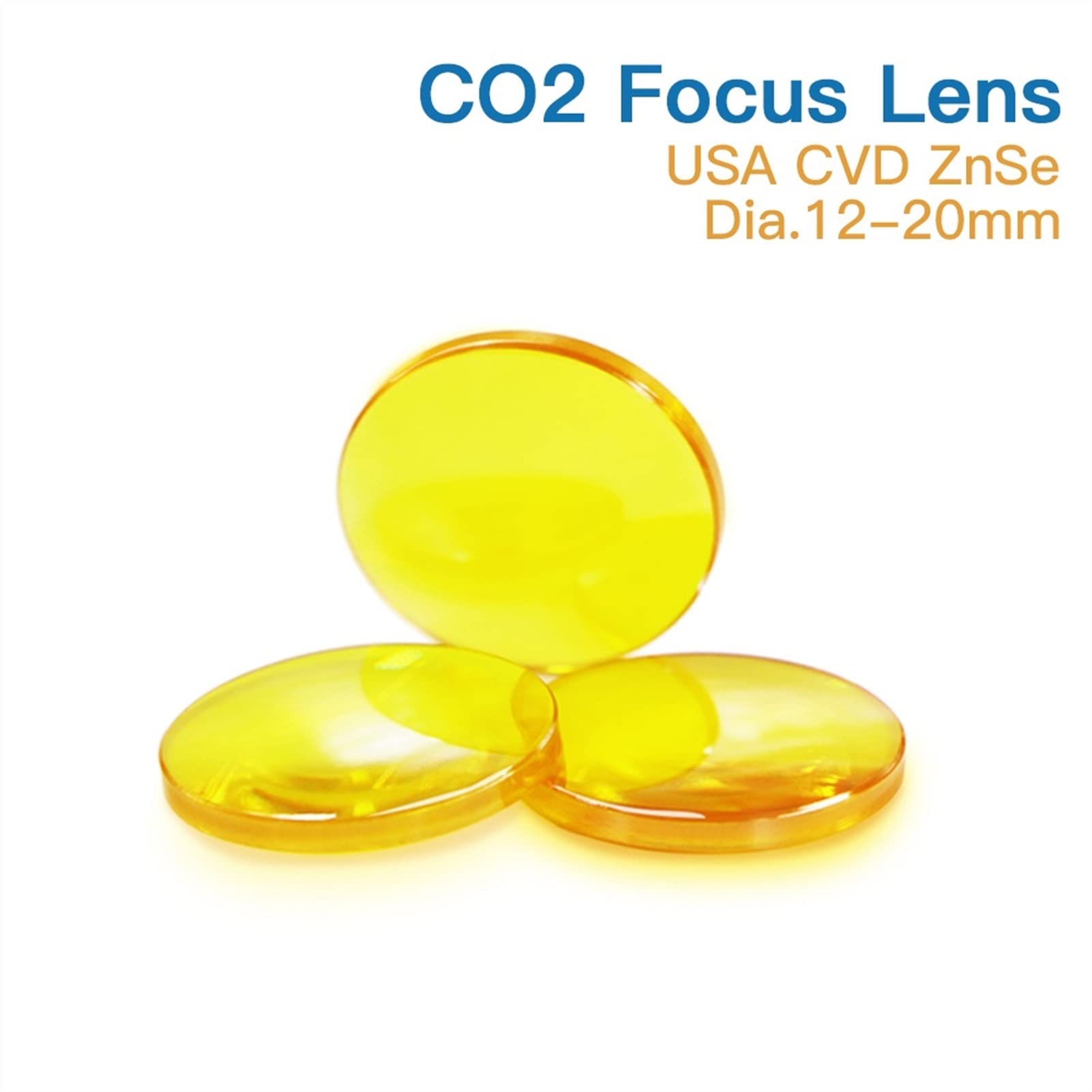 ZnSe Lens USA CVD Lens Dia.12/15/18/20 FL25.4/38.1/50.8/63.5/76.2/101.6/127/160mm for CO2 Laser Engraving Cutting Machine(20mm,38.1mm)