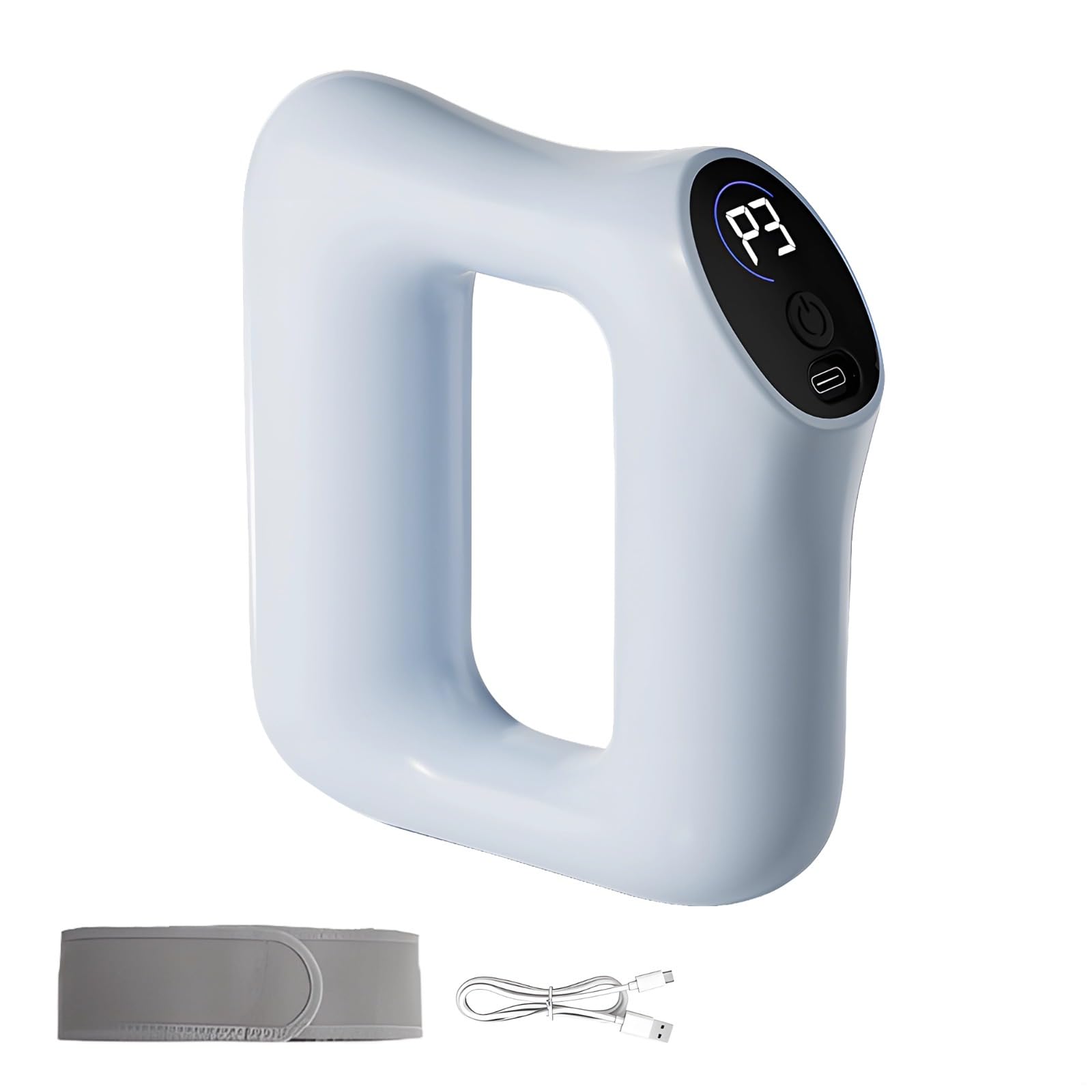 Glacier Blue Bauchweggürtel Massagegerät, 8-Gang-Vibration & Kneten, Muskelentspannung, Ganzkörperformung, Faszienschlaufen-Design, inklusive Ladekabel