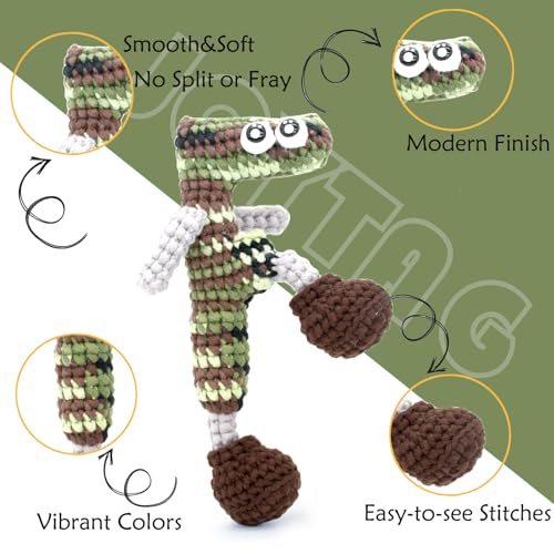 Image of 3 Pack Rainbow Beginner Crochet Yarn for Crocheting and Knitting Multicolor Cotton Crochet Yarn for Beginners with Easy-to-See Stitches Cotton-Nylon Blend Easy Yarn for Beginners(Pink Camo)