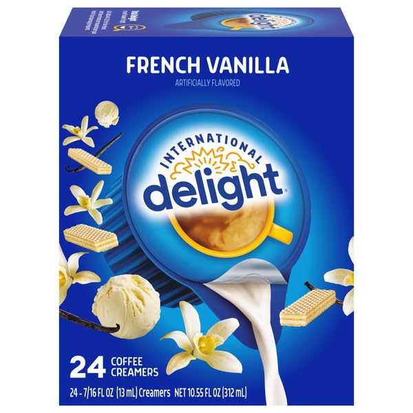 Coffee Creamer Singles, French Vanilla, Shelf Stable Flavored Creamer, 24 Ct - Pack of 3